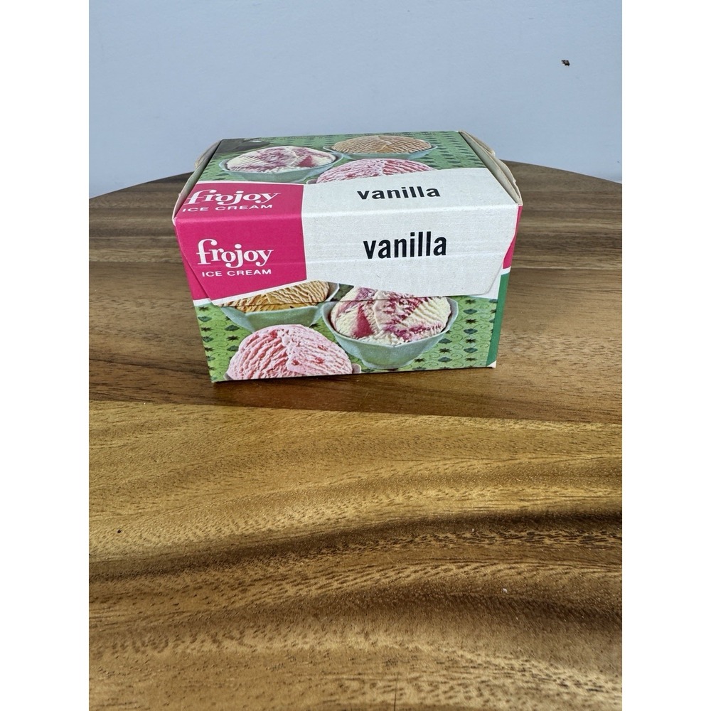 Vintage Frojoy Brand Ice Cream Pint Linerless Carton, Vanilla New York, NY